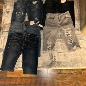 American Eagle Outfitters Women's Skinny Jeans - Blue, Black, Gray